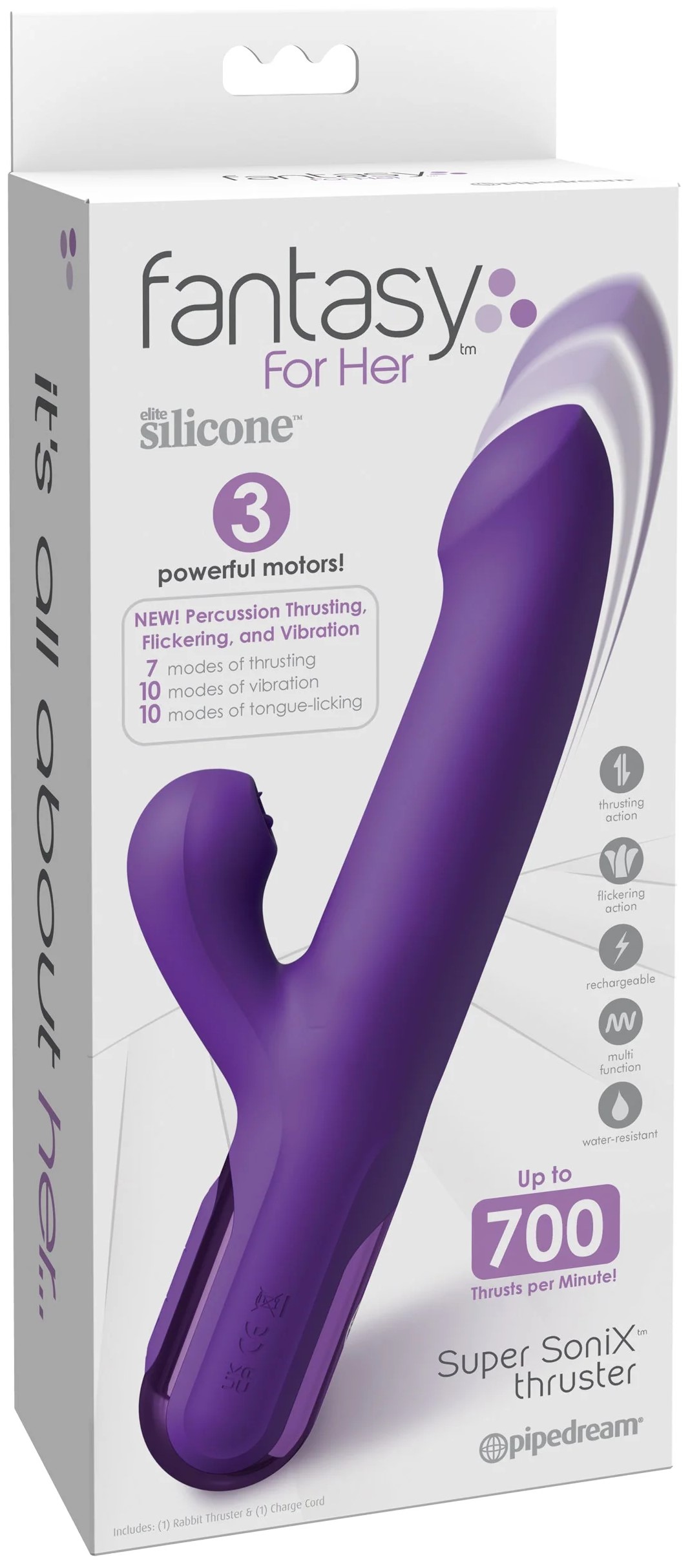 Vibrador Fantasy Super Sonix For Her Violeta - imagen 1